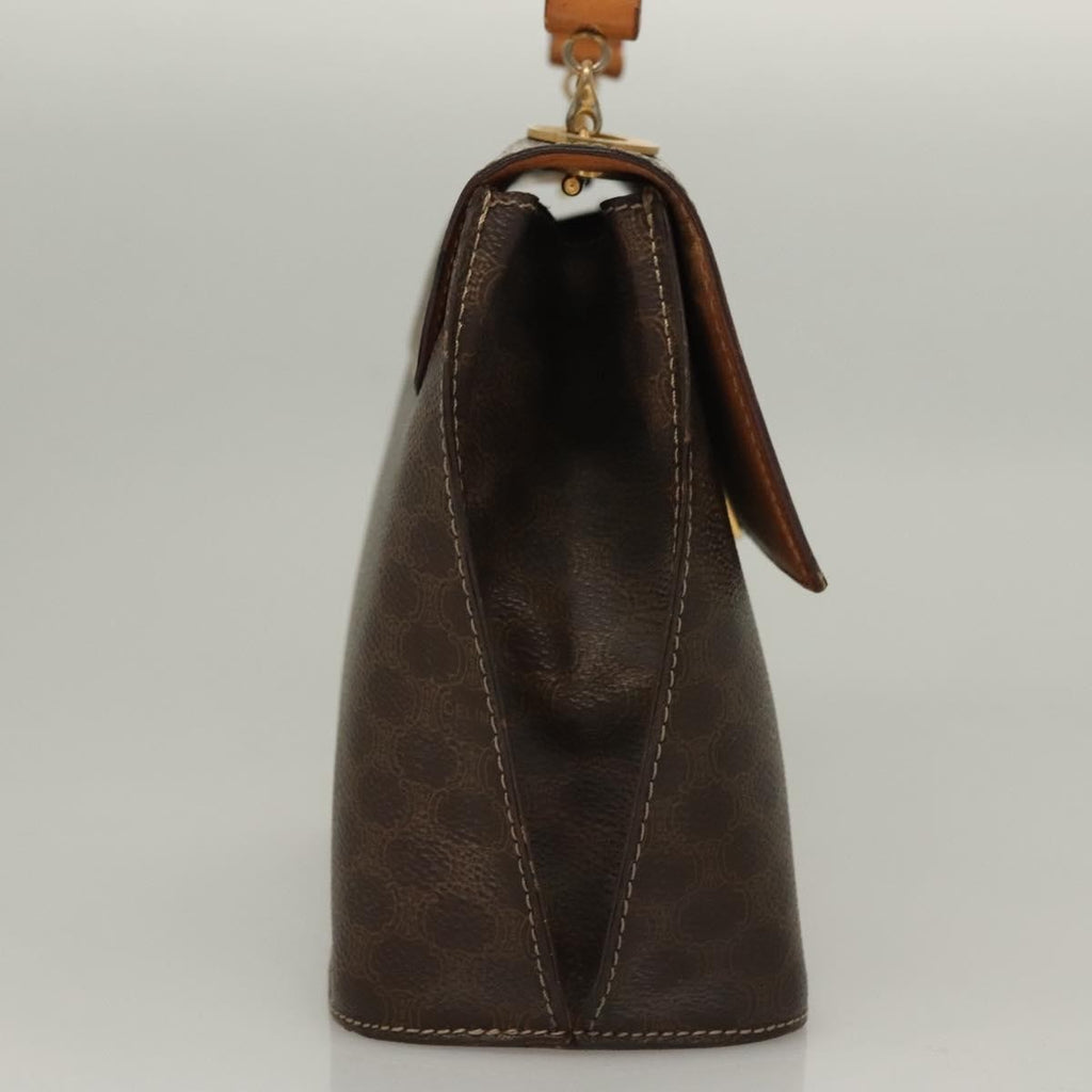 Celine Macadam Handbag Macadam With Leather Brown Canvas Handbag (Authentic Pre-Loved)