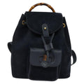 Gucci Gucci Bamboo Backpack Daim Navy Suede Backpack Bag (Authentic Pre-Loved)