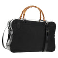 Gucci Vintage Bamboo Handle Bag Nylon Black Nylon Handbag (Authentic Pre-Loved)