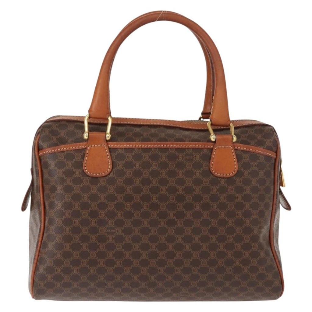 Celine Vintage Macadam Handbag Canvas And Leather Brown Canvas Handbag (Authentic Pre-Loved)