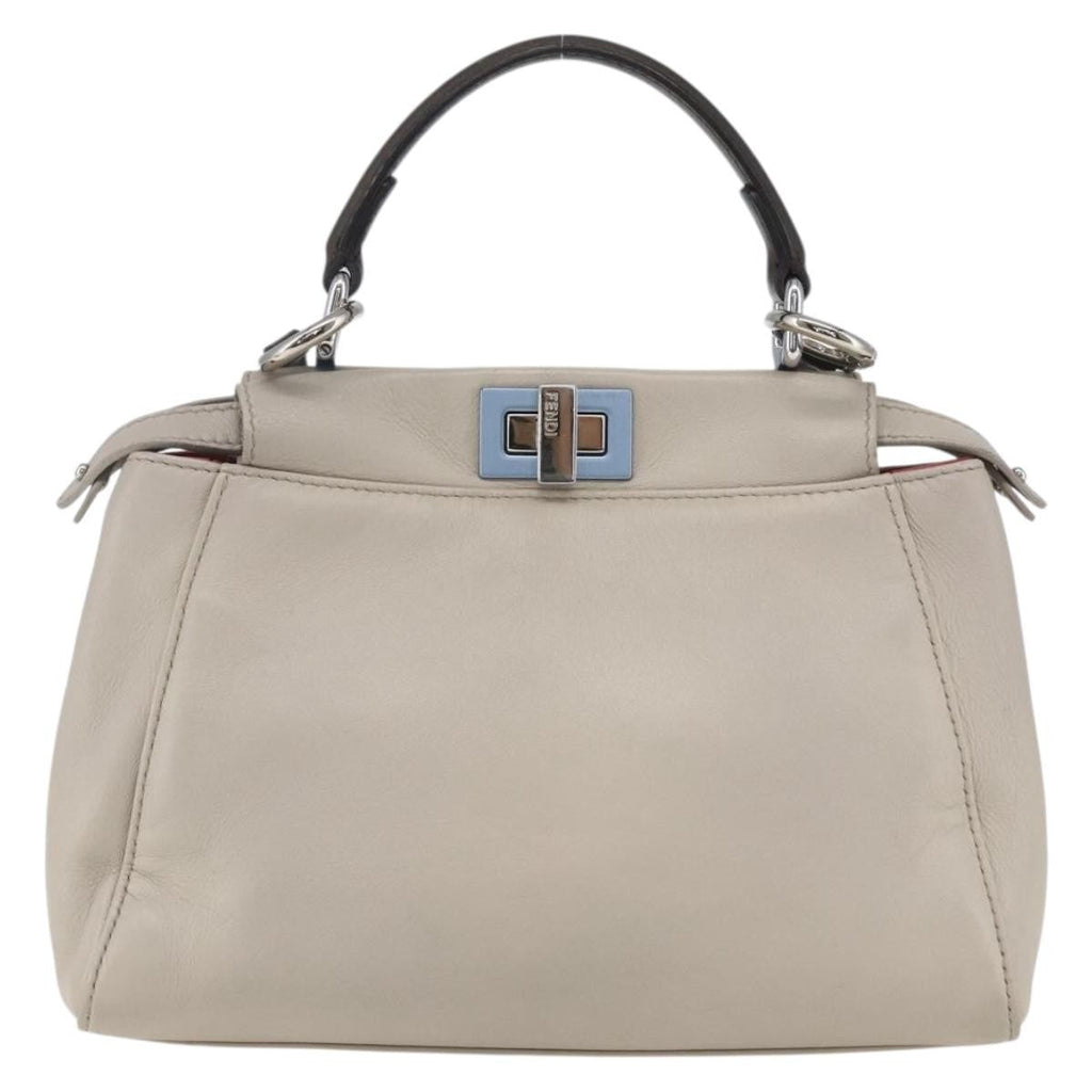 Fendi Peekaboo Bag Leather Beige Leather Handbag (Authentic Pre-Loved)