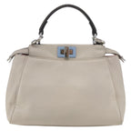 Fendi Peekaboo Bag Leather Beige Leather Handbag (Authentic Pre-Loved)