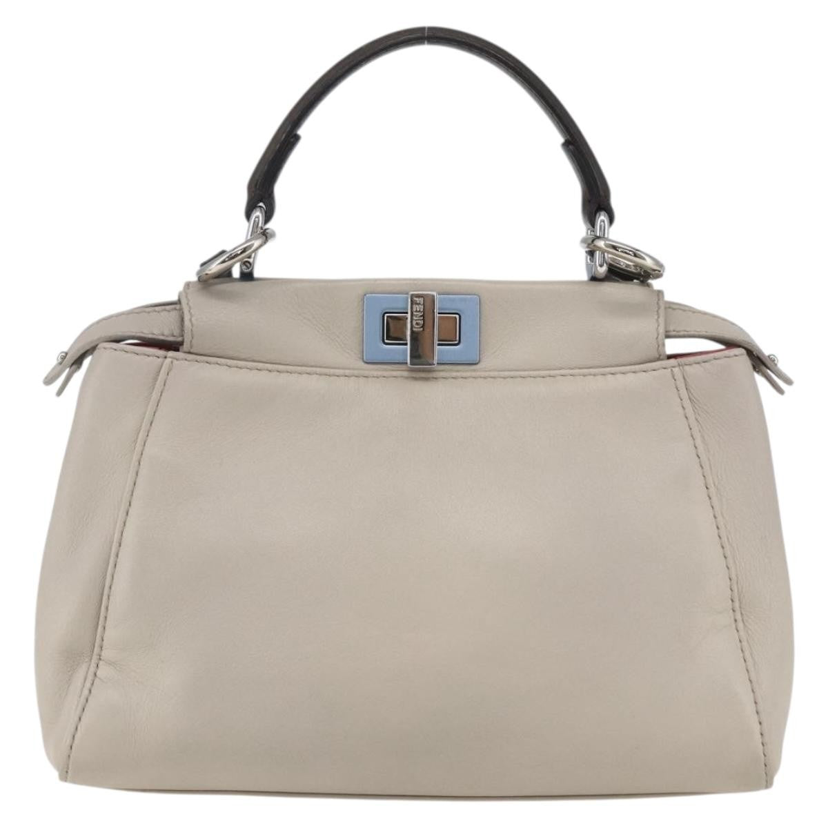 Fendi Peekaboo Bag Leather Beige Leather Handbag (Authentic Pre-Loved)