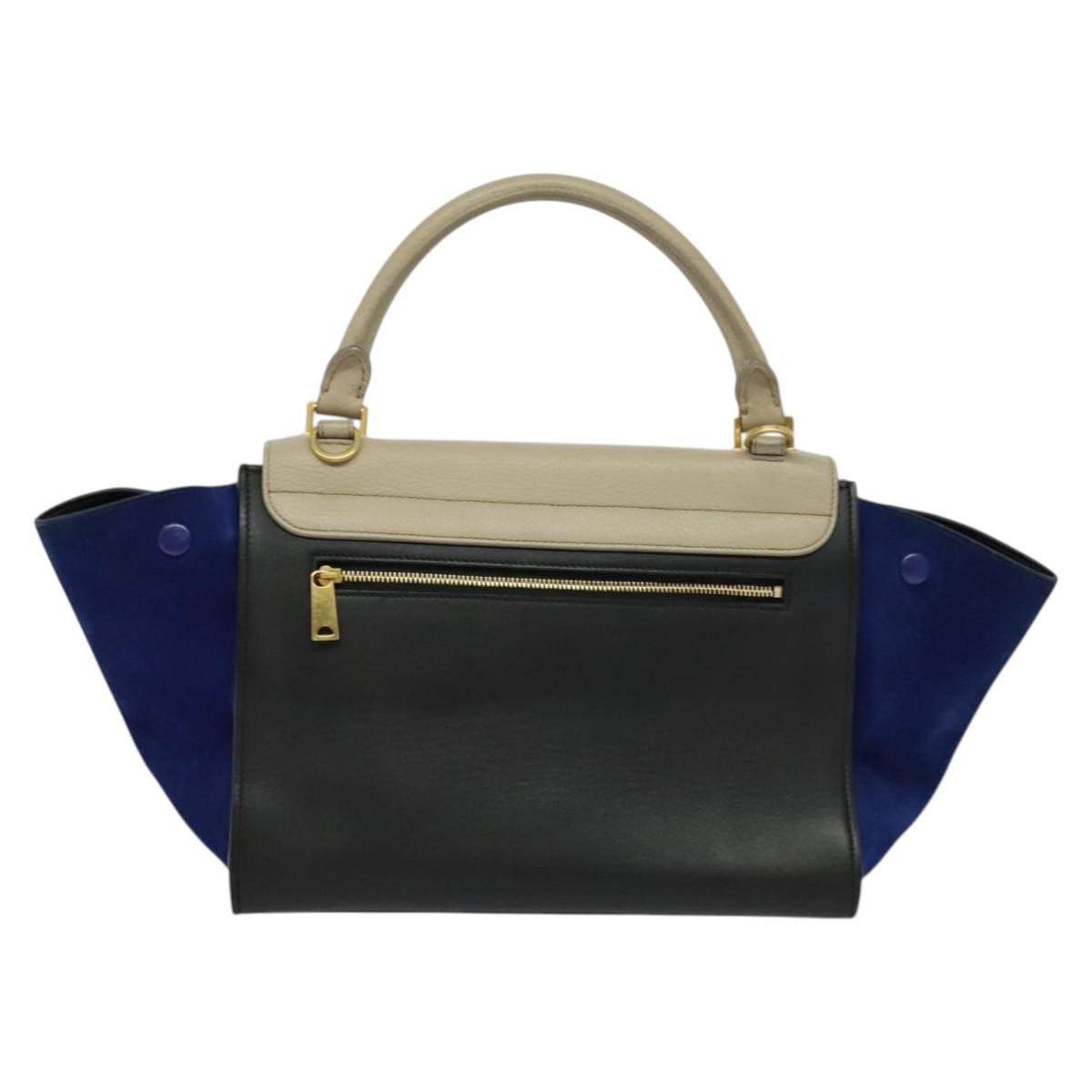 Celine Tricolor Trapeze Bag Leather Beige Leather Handbag (Authentic Pre-Loved)