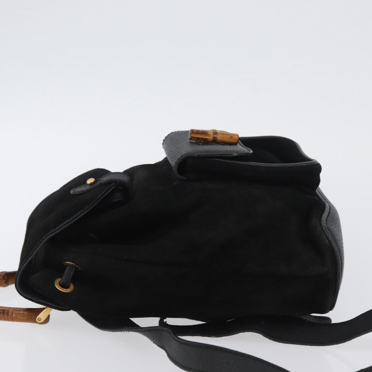 Gucci Gucci Bamboo Backpack Daim Black Suede Backpack Bag (Authentic Pre-Loved)