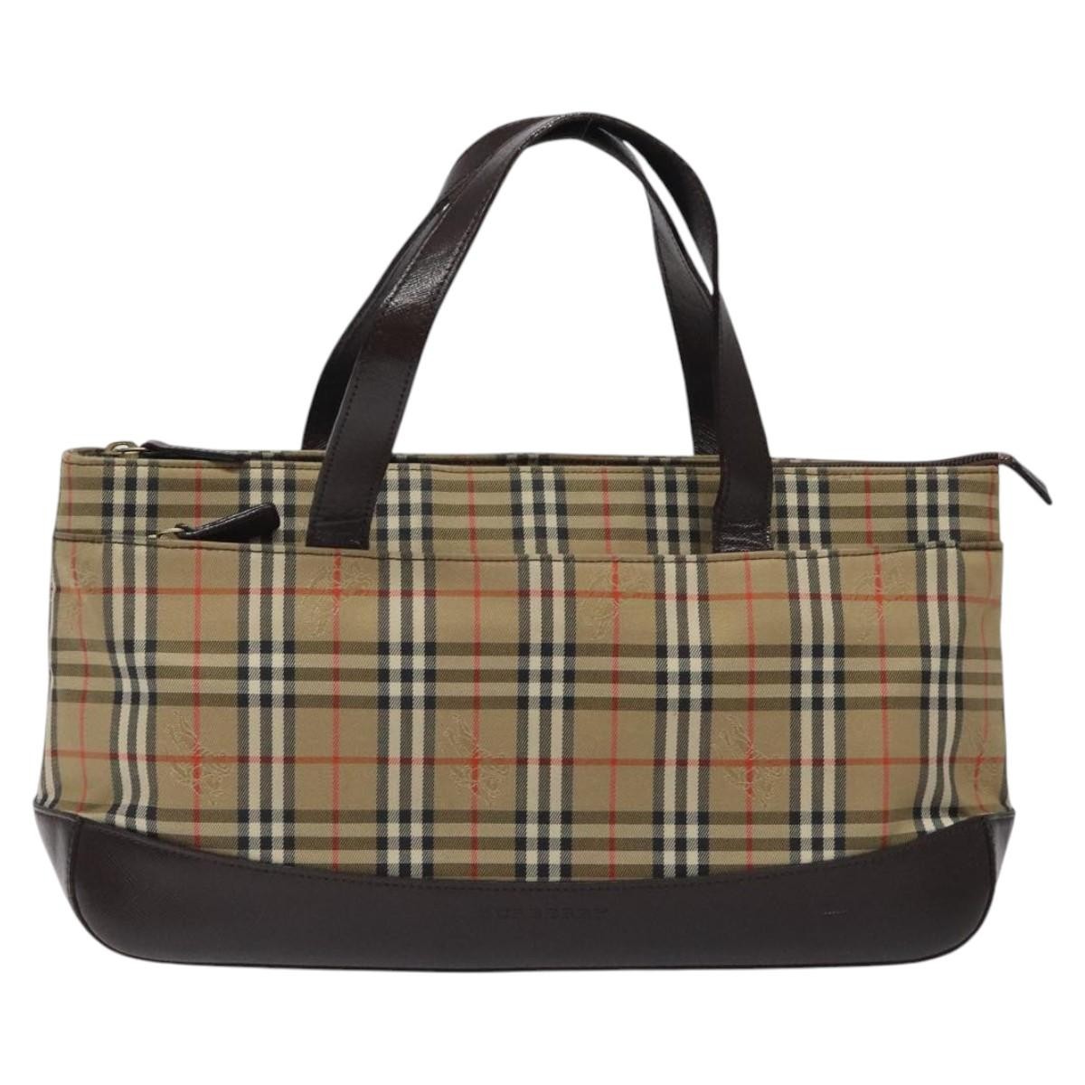 Burberry Nova Check Handbag Nova Check Canvas And Leather Beige Canvas Handbag (Authentic Pre-Loved)