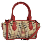 Burberry Pilgrim Satchel Haymarket Coated Canvas Beige Canvas Handbag (Authentic Pre-Loved)