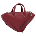 Balenciaga Triangle Duffle Bag Leather Red Leather Handbag (Authentic Pre-Loved)