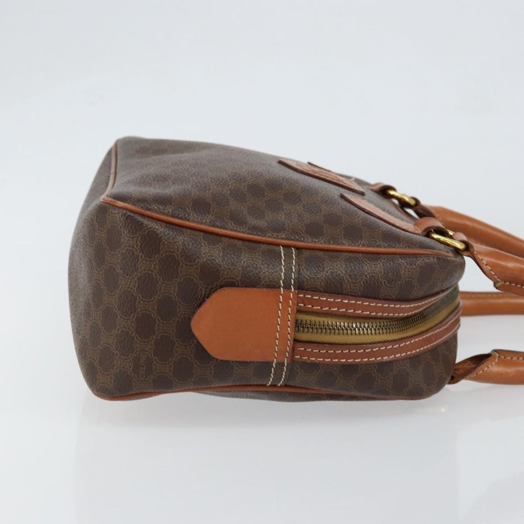Celine Macadam Handbag Macadam With Leather Brown Canvas Handbag (Authentic Pre-Loved)