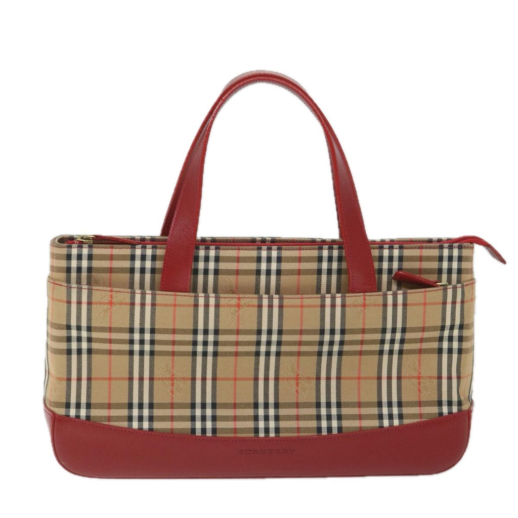 Burberry Nova Check Handbag Leather And Nylon Beige Nylon Handbag (Authentic Pre-Loved)