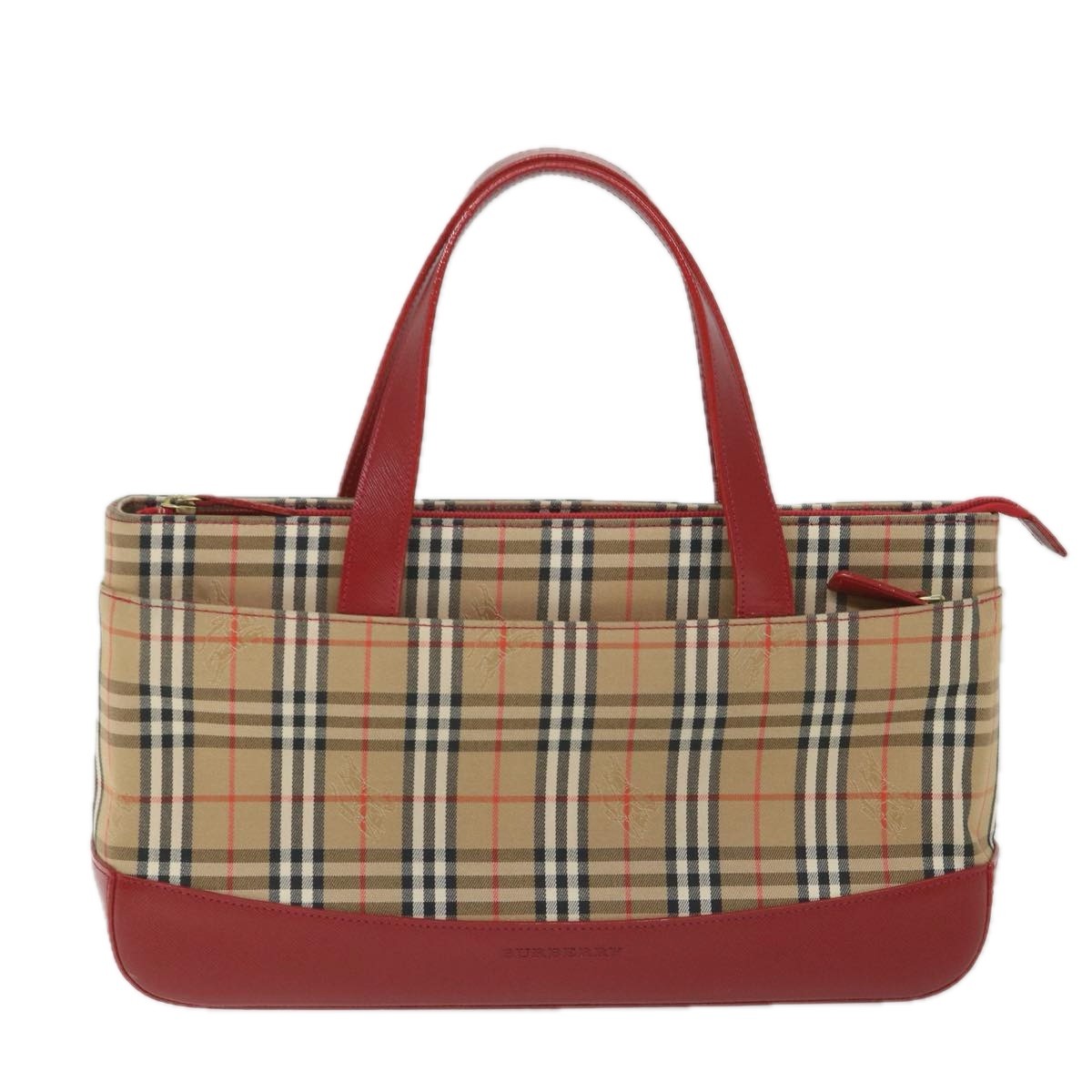 Burberry Nova Check Handbag Leather And Nylon Beige Nylon Handbag (Authentic Pre-Loved)