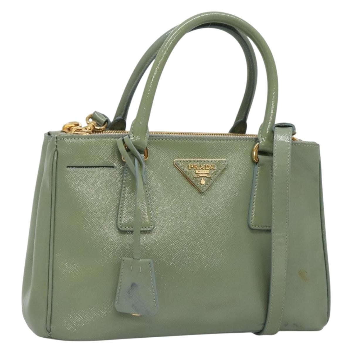 Prada Double Zip Lux Tote Saffiano Leather Gold Leather Handbag (Authentic Pre-Loved)