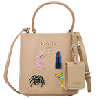 Prada Panier Bucket Bag Saffiano Leather Beige Leather Bag (Authentic Pre-Loved)
