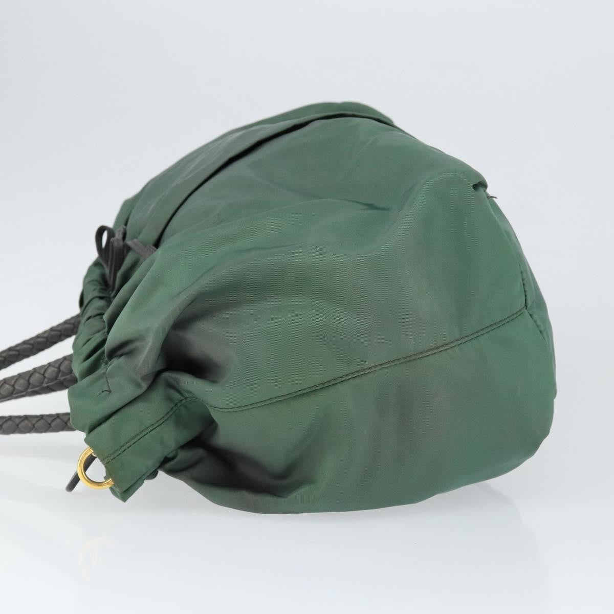 Prada Convertible Bow Tote Tessuto Green Nylon Handbag (Authentic Pre-Loved)