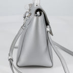 Celine Belt Bag Textured Leather Silver Leather Handbag (Authentic Pre-Loved)