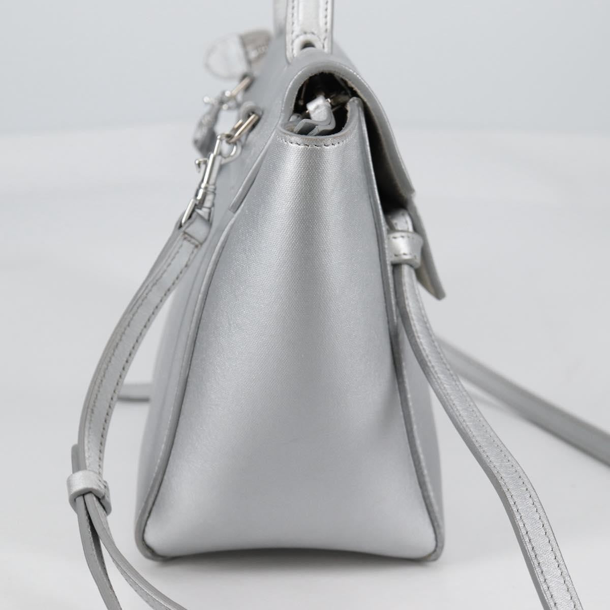 Celine Belt Bag Textured Leather Silver Leather Handbag (Authentic Pre-Loved)