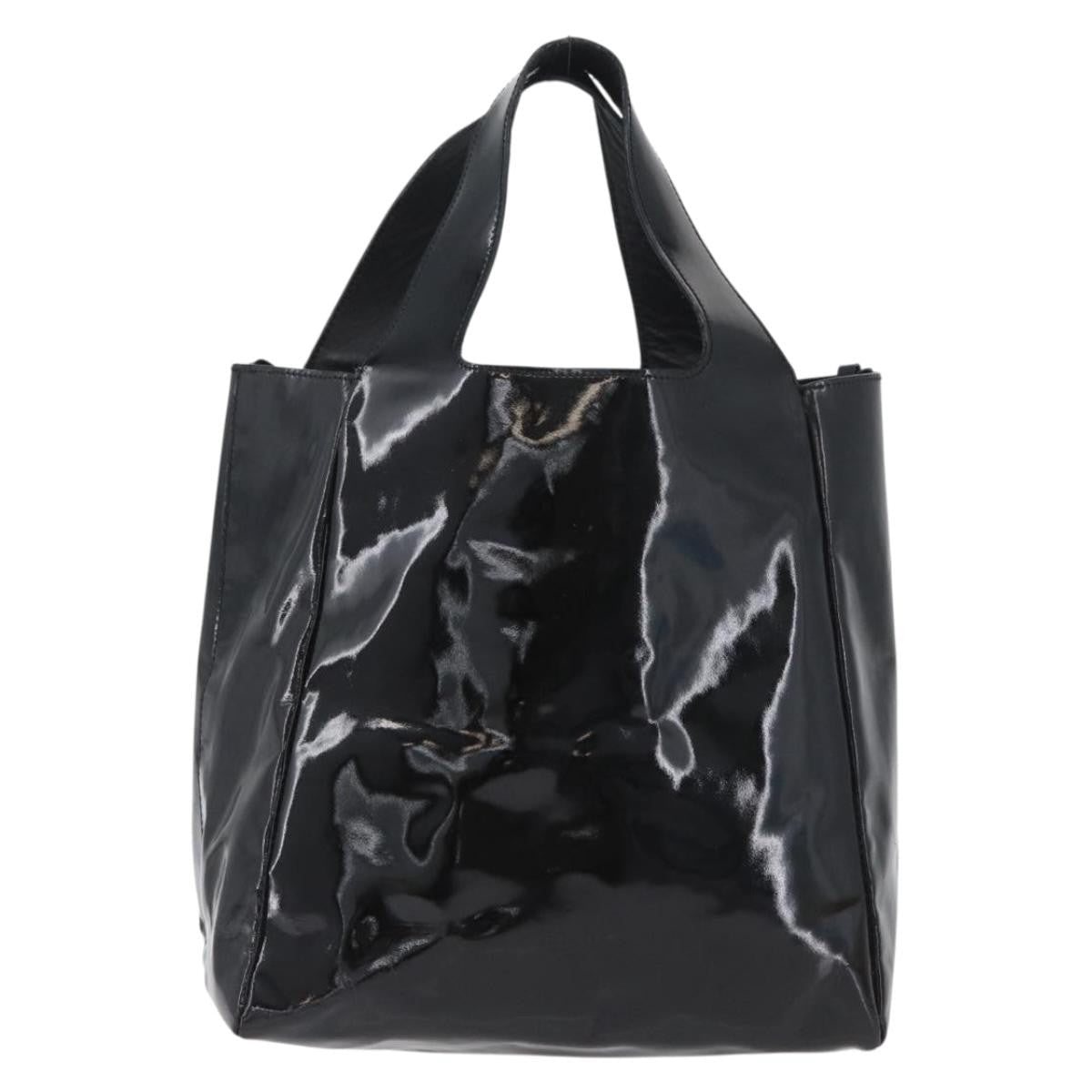 Prada Vintage Handbag Patent Leather Black Patent_Leather Handbag (Authentic Pre-Loved)