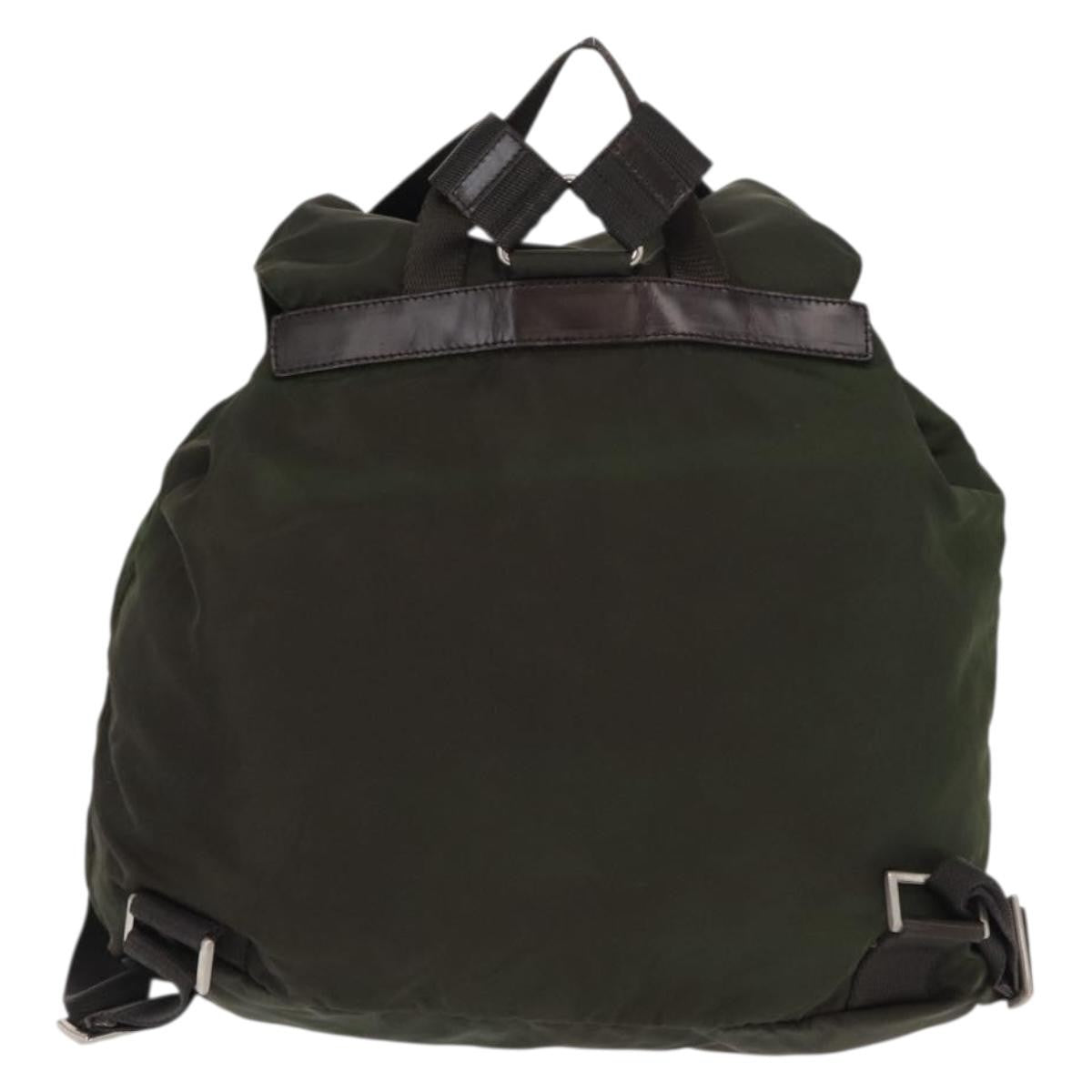 Prada Double Front Pocket Backpack Tessuto Khaki Nylon Backpack Bag (Authentic Pre-Loved)