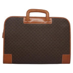Celine Macadam Briefcase Canvas And Leather Brown Canvas Briefcase Bag (Authentic Pre-Loved)
