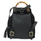 Gucci Gucci Bamboo Backpack Daim Black Suede Backpack Bag (Pre-Loved)