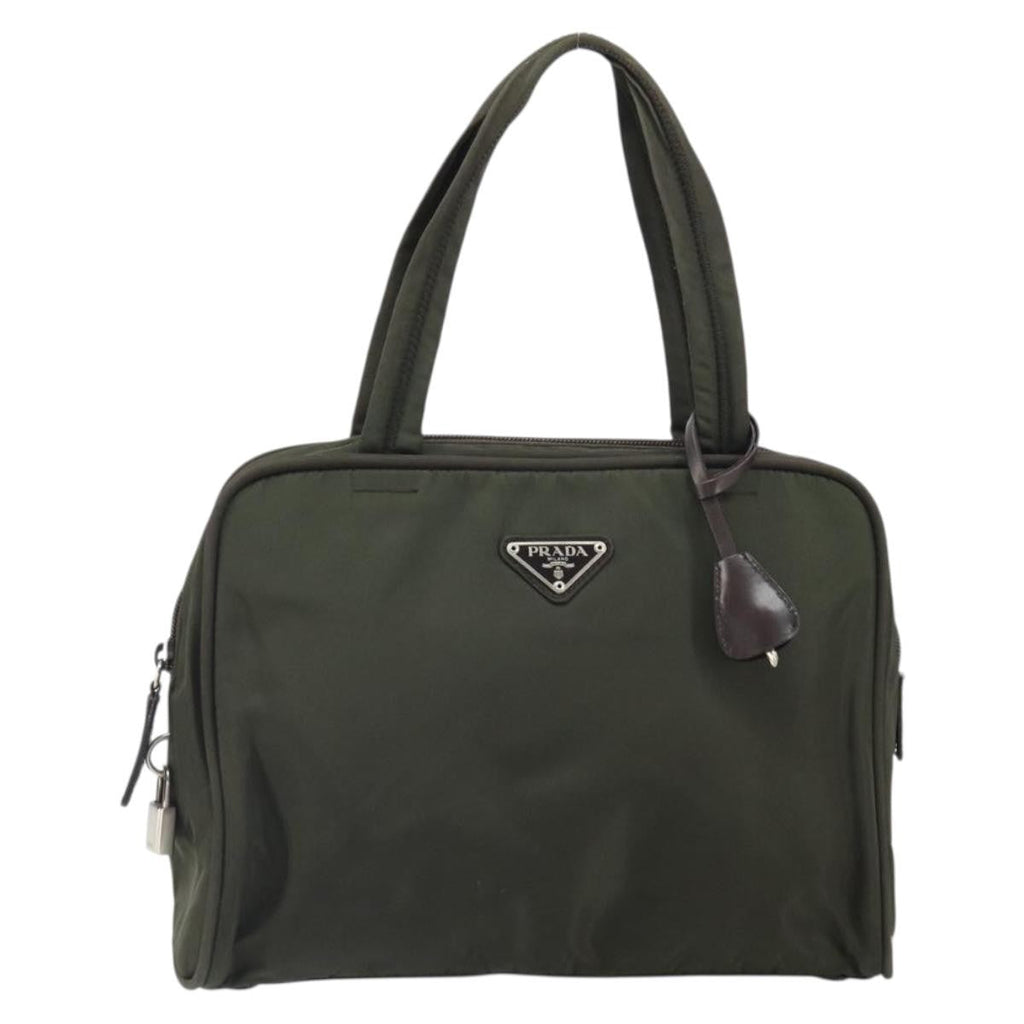 Prada Zip Around Tote Tessuto Khaki Nylon Handbag (Authentic Pre-Loved)