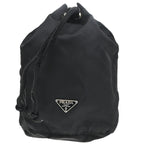 Prada Drawstring Wristlet Bucket Bag Tessuto Black Nylon Handbag (Pre-Loved)