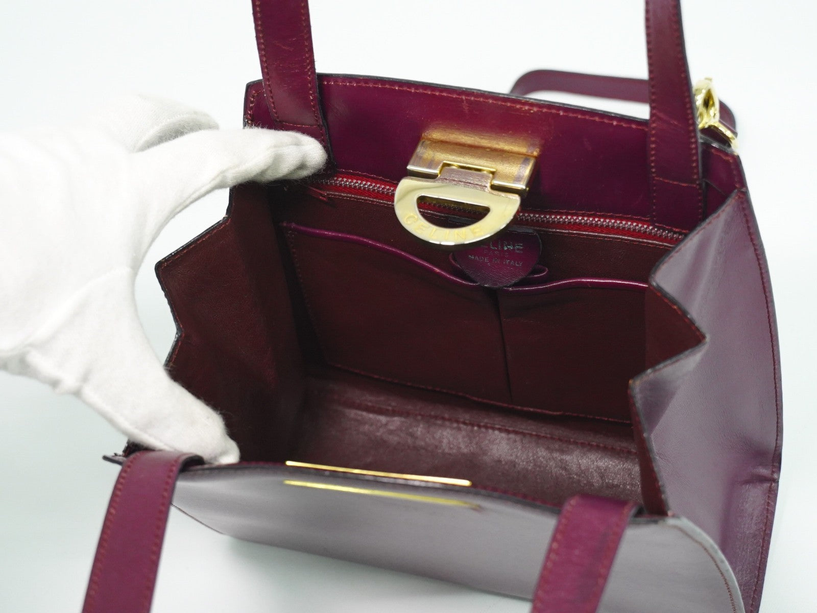Celine Handbag Leather Purple Leather Handbag (Authentic Pre-Loved)