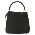 Gucci Vintage Bamboo Handle Bag Nylon Black Nylon Handbag (Authentic Pre-Loved)