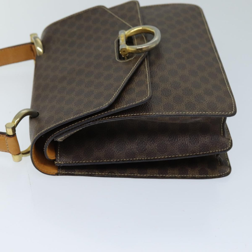 Celine Macadam Handbag Macadam With Leather Brown Canvas Handbag (Authentic Pre-Loved)