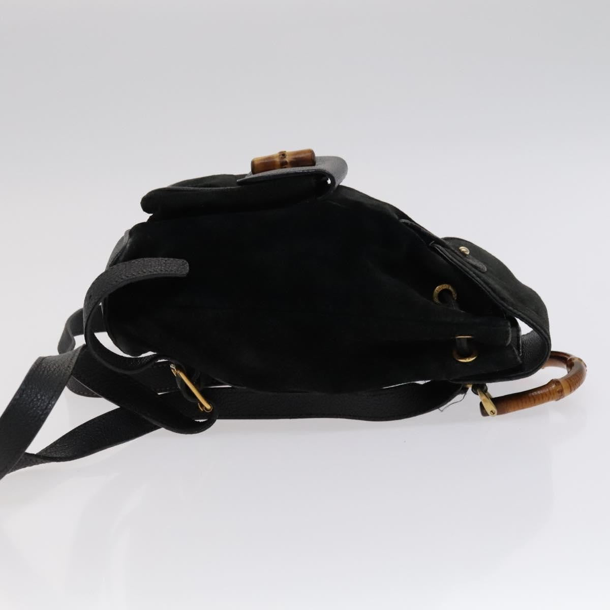 Gucci Gucci Bamboo Backpack Daim Black Suede Backpack Bag (Authentic Pre-Loved)