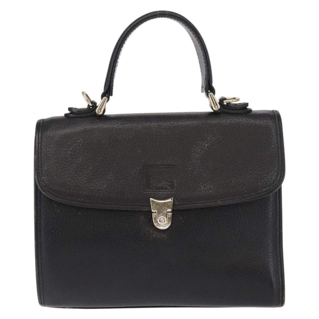 Burberry Vintage Handbag Leather Black Leather Handbag (Authentic Pre-Loved)