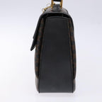 Celine Vintage Convertible Top Handle Bag Macadam Coated Canvas Black Canvas Handbag (Authentic Pre-Loved)
