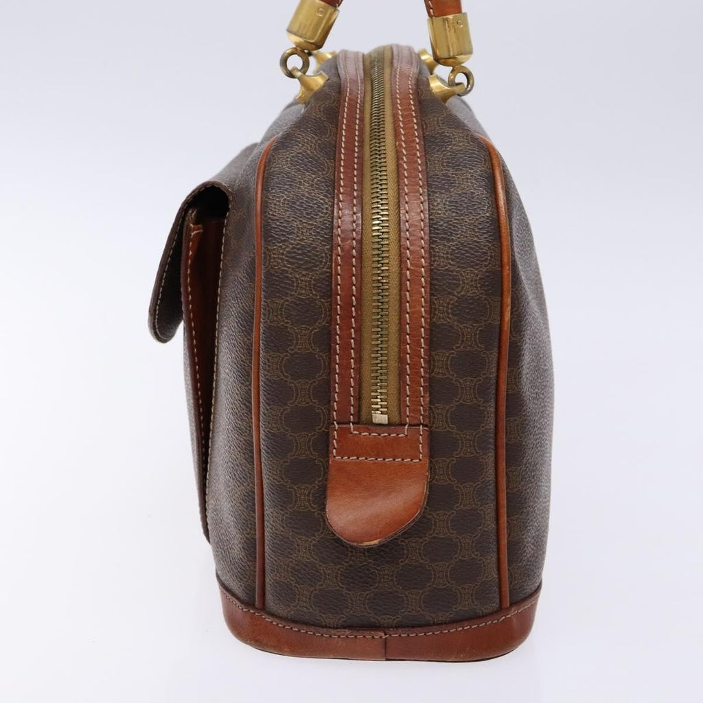 Celine Macadam Handbag Macadam With Leather Brown Canvas Handbag (Authentic Pre-Loved)