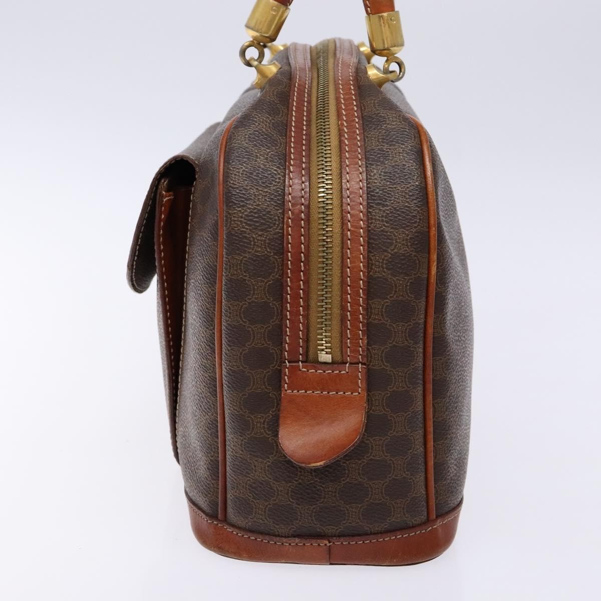 Celine Macadam Handbag Macadam With Leather Brown Canvas Handbag (Authentic Pre-Loved)
