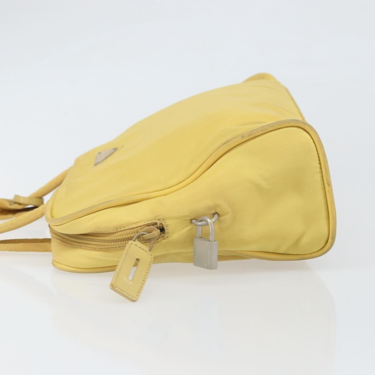 Prada Zip Around Tote Tessuto Yellow Nylon Handbag (Authentic Pre-Loved)