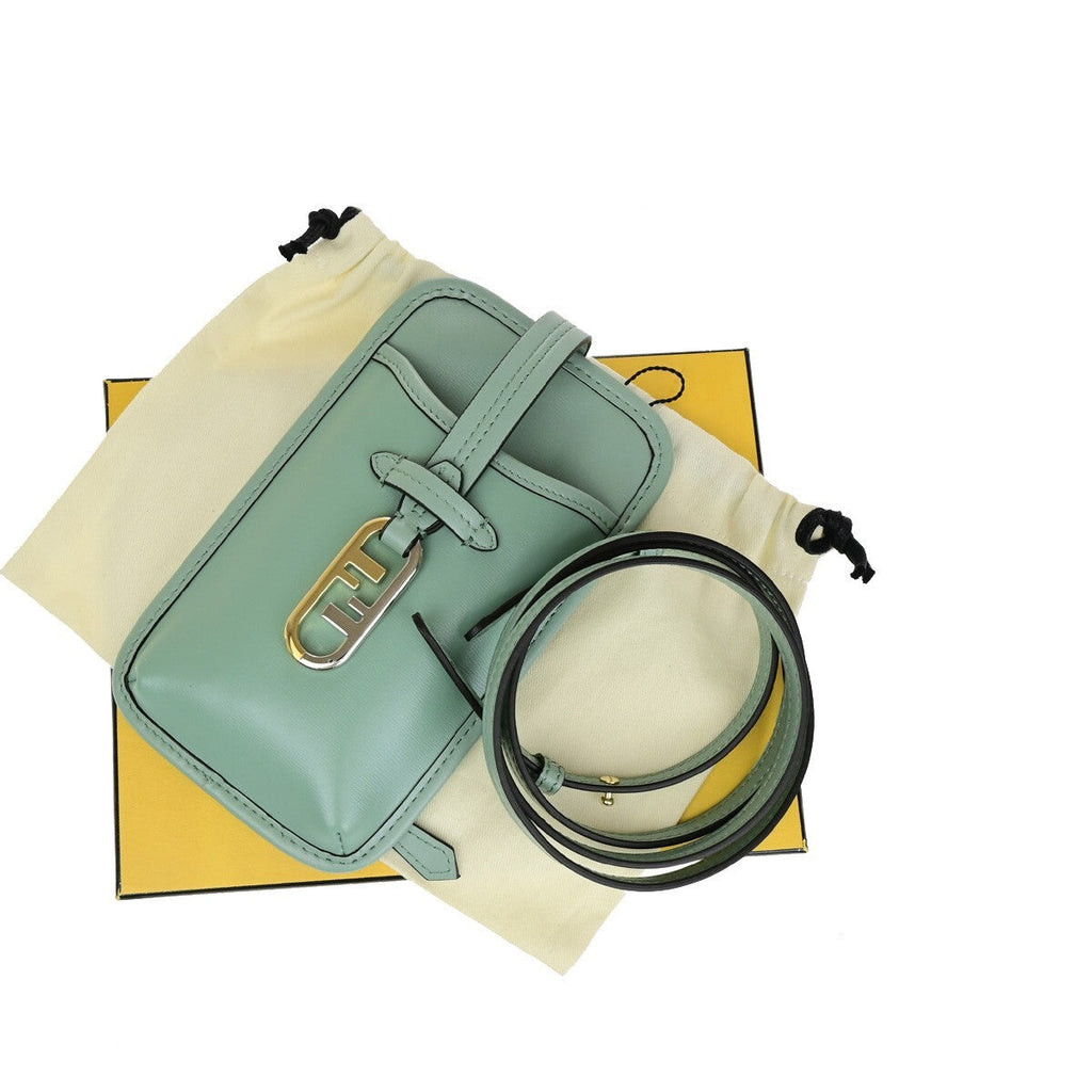 Fendi Smartphone Case Leather Green Leather Bag (Authentic Pre-Loved)