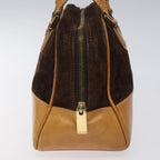 Celine C Macadam Handbag Suede And Leather Brown Suede Handbag (Authentic Pre-Loved)
