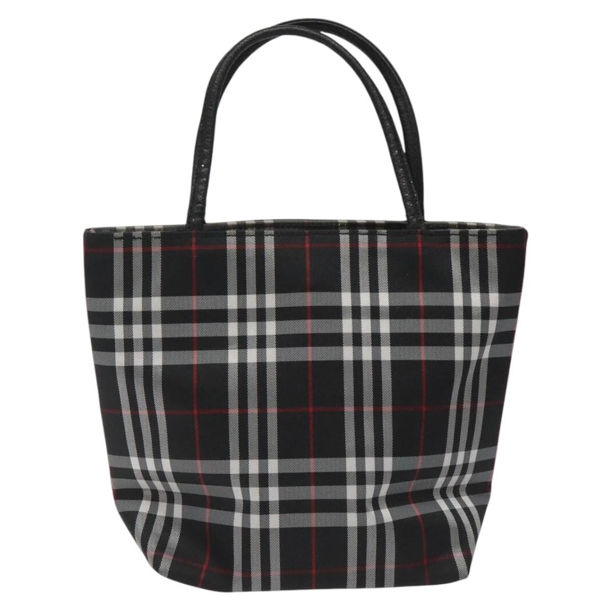 Burberry Nova Check Tote Nylon Black Nylon Handbag (Authentic Pre-Loved)