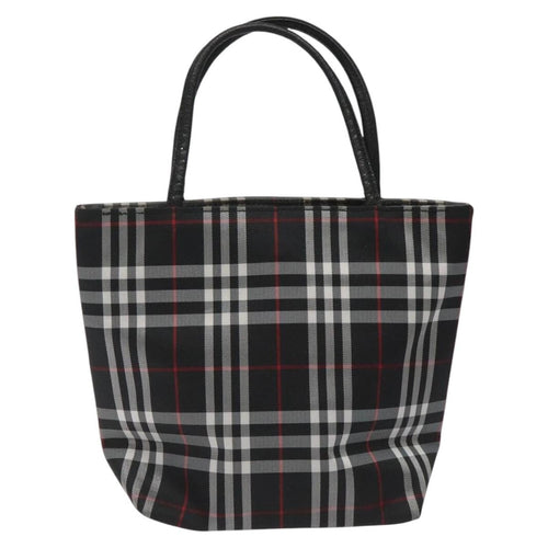 Burberry Nova Check Tote Nylon Black Nylon Handbag (Authentic Pre-Loved)