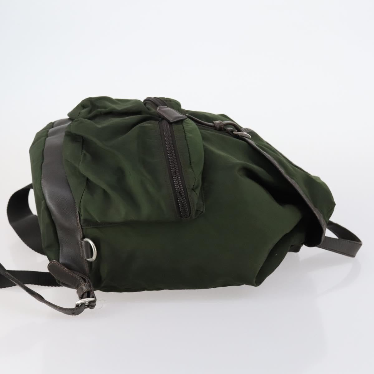 Prada Double Front Pocket Backpack Tessuto Khaki Nylon Backpack Bag (Authentic Pre-Loved)