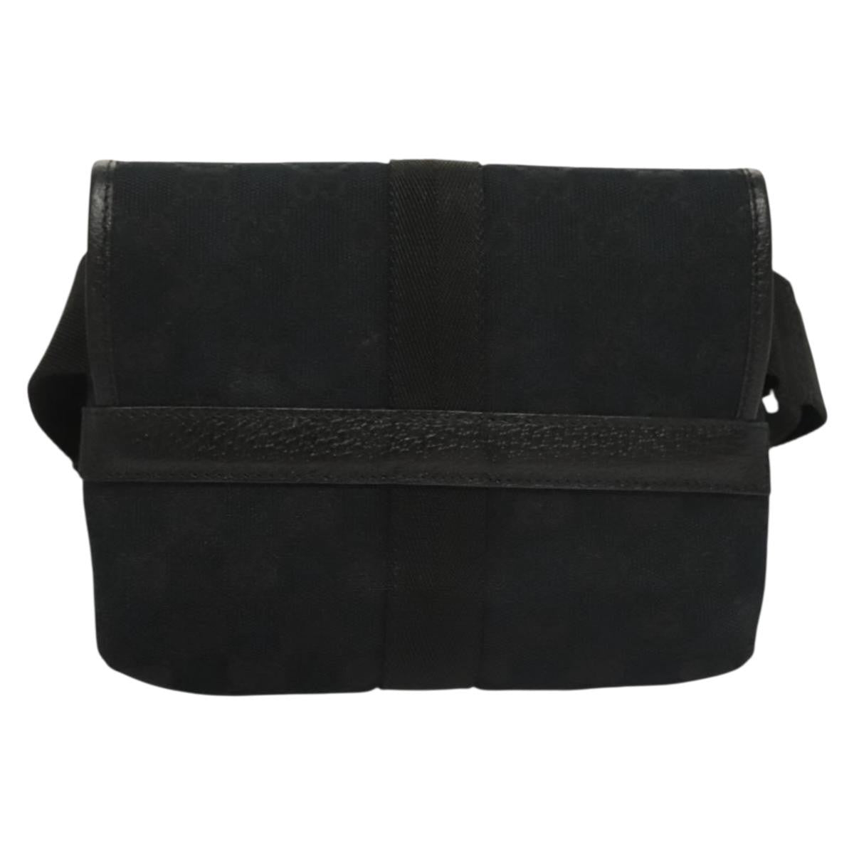 Gucci Buckle Belt Bag Gg Canvas Black Canvas Bag (Authentic Pre-Loved)