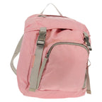 Prada Double Buckle Backpack Tessuto Pink Nylon Backpack Bag (Authentic Pre-Loved)