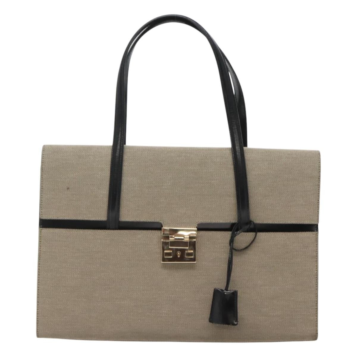 Gucci Lady Lock Handbag Canvas Beige Canvas Handbag (Authentic Pre-Loved)