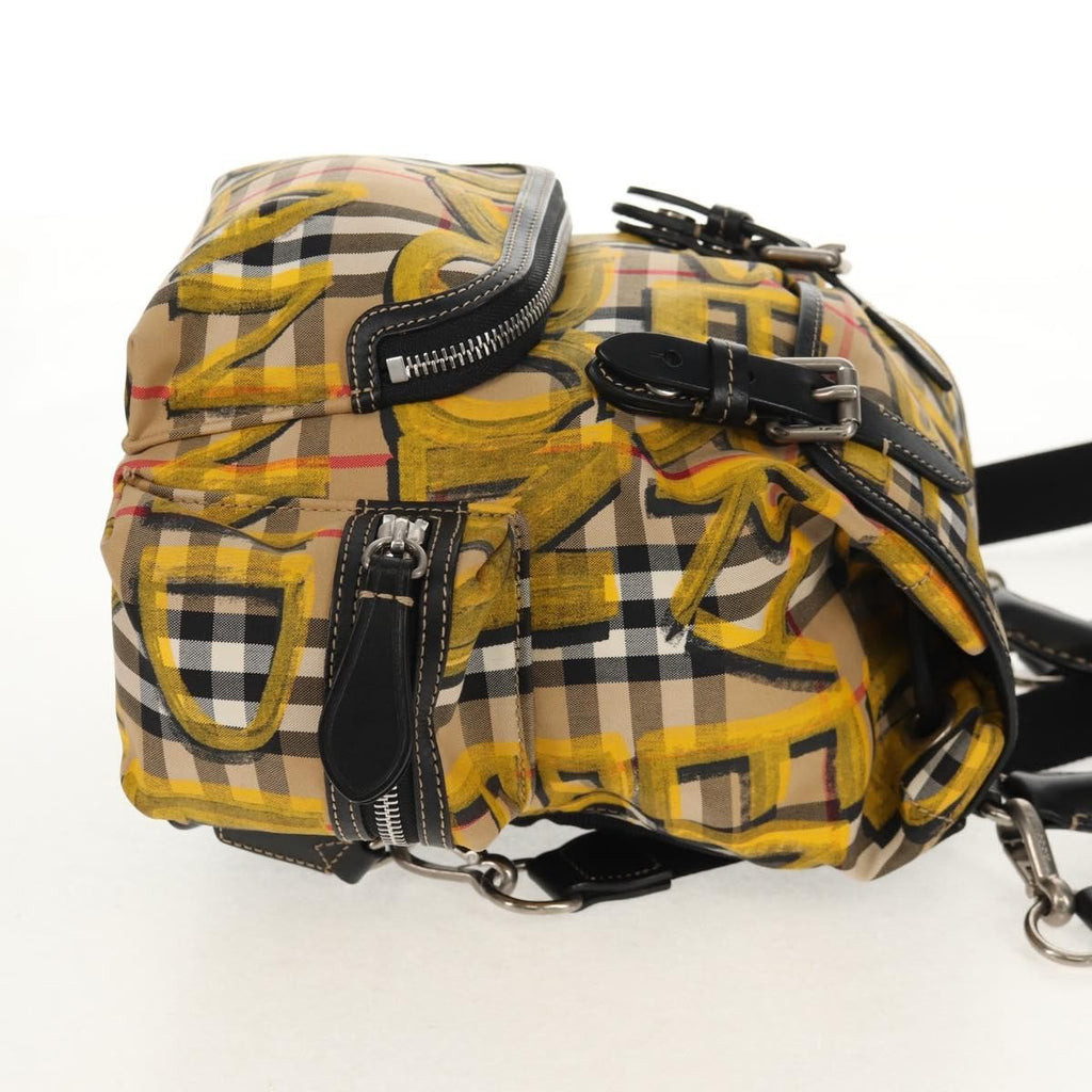 Burberry Graffiti Rucksack Backpack Vintage Check Canvas Beige Canvas Backpack Bag (Authentic Pre-Loved)