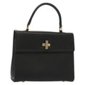 Celine Vintage Convertible Turnlock Top Handle Bag Leather Black Leather Bag (Authentic Pre-Loved)