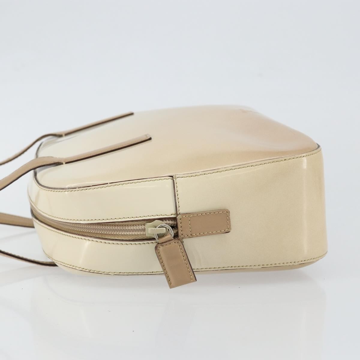 Prada Re-Edition 1995 Handbag Patent Leather Beige Patent_Leather Handbag (Authentic Pre-Loved)