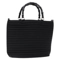 Gucci Vintage Bamboo Handle Bag Nylon Black Nylon Handbag (Authentic Pre-Loved)