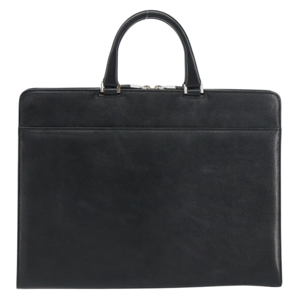 Burberry Vintage Briefcase Leather Black Leather Briefcase Bag (Authentic Pre-Loved)