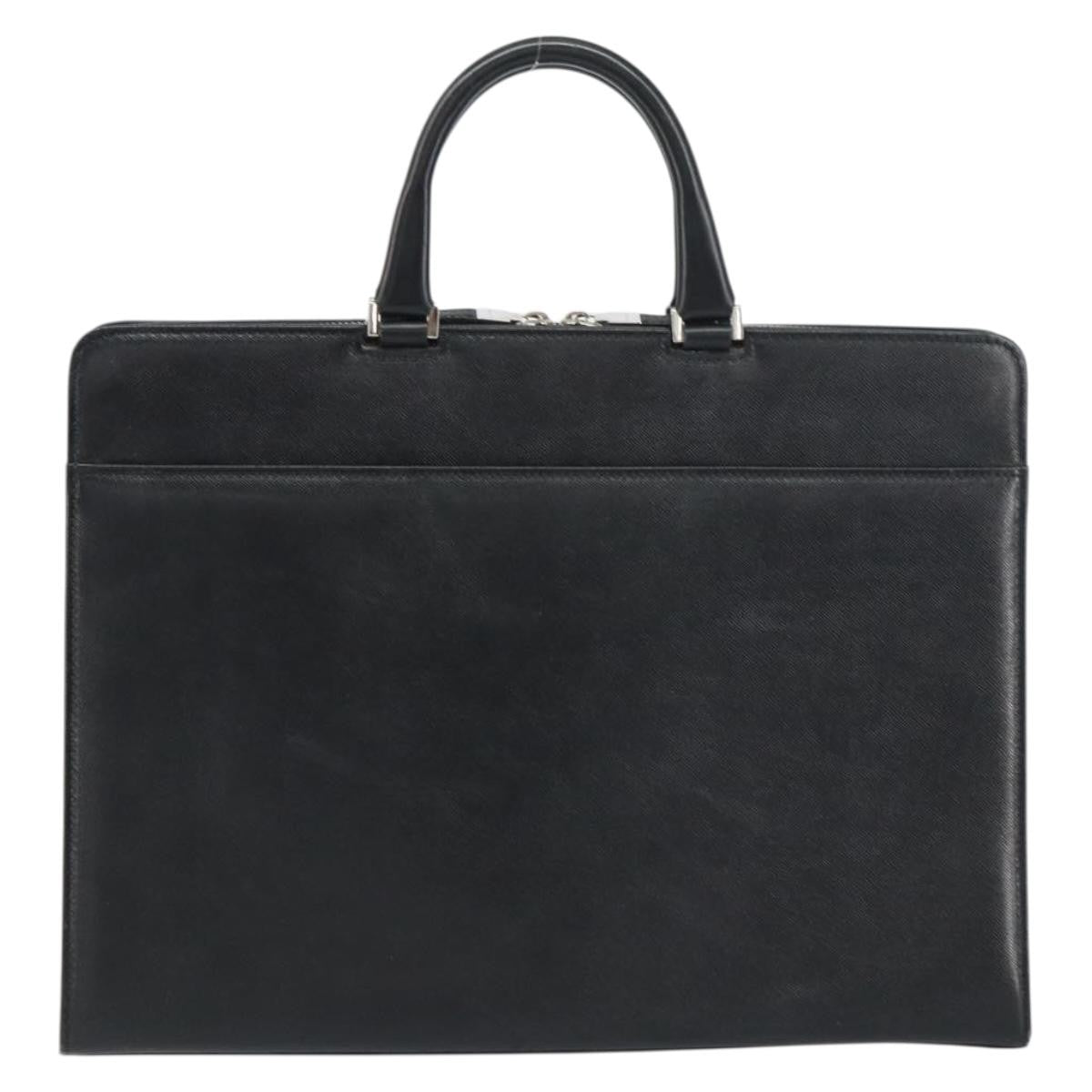 Burberry Vintage Briefcase Leather Black Leather Briefcase Bag (Authentic Pre-Loved)
