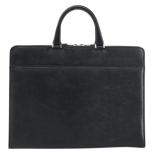 Burberry Vintage Briefcase Leather Black Leather Briefcase Bag (Authentic Pre-Loved)